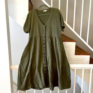 Madewell Lightspun Midi Dress in Beautiful Olive